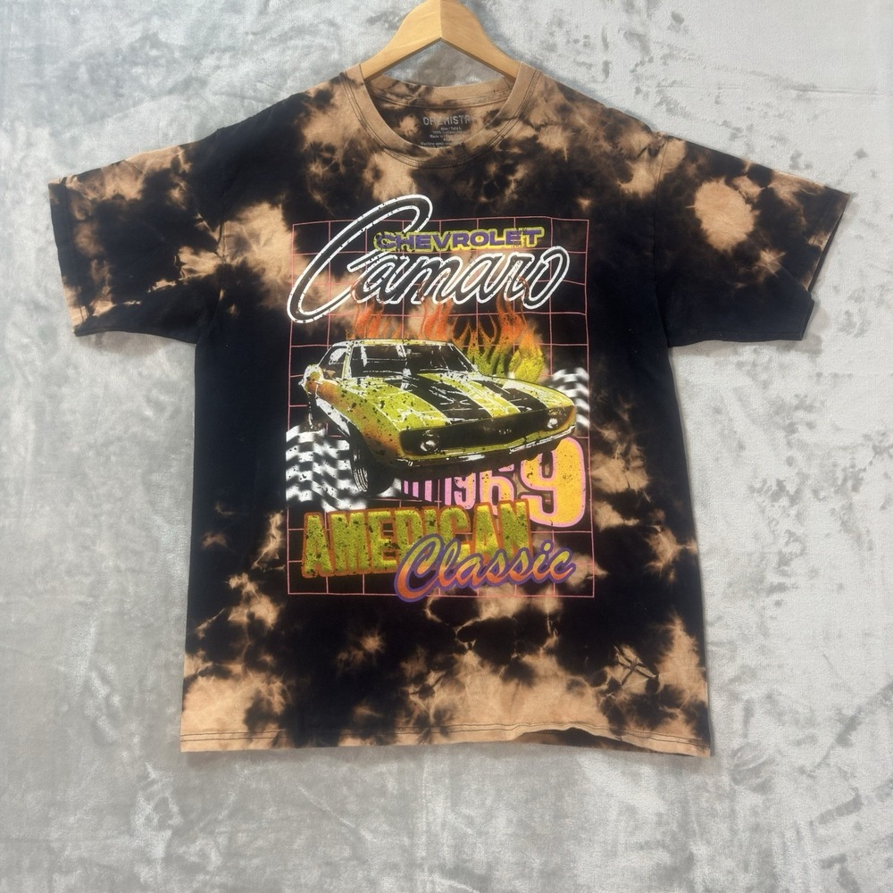 Chemistry Chevy Camero Tshirt Mens Large Tie-Dye American Classic Retro 1969